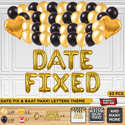 Date Fixed Foil Letter Theme - Gold
