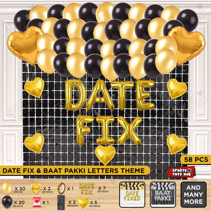 Date Fix Foil Letter Theme - Gold
