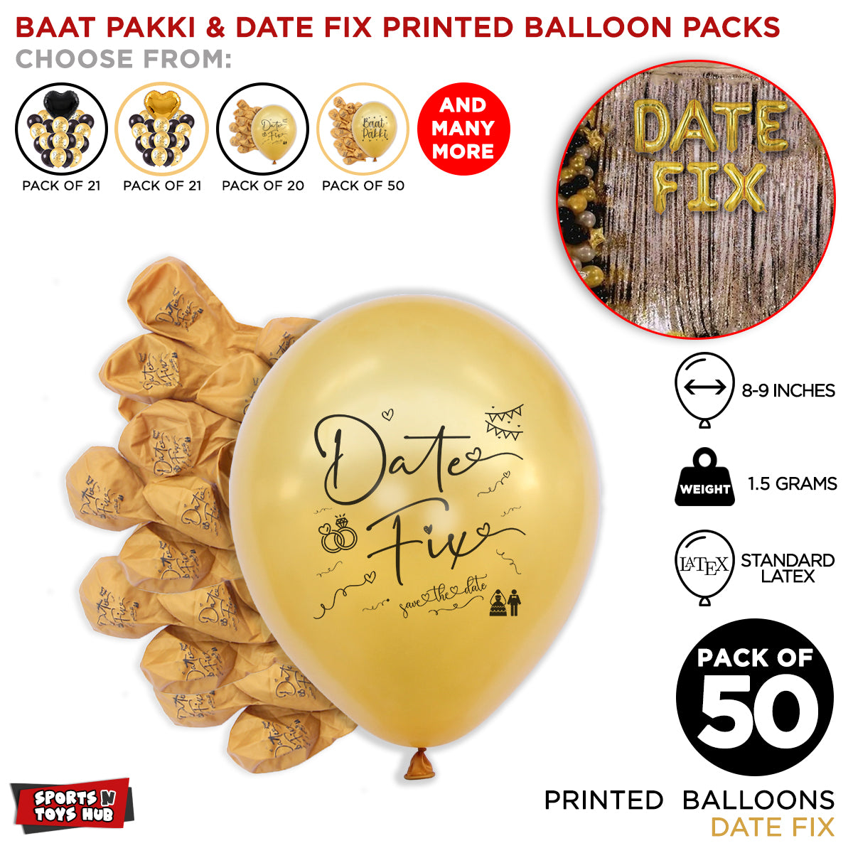 Date Fix Printed Balloons Collection