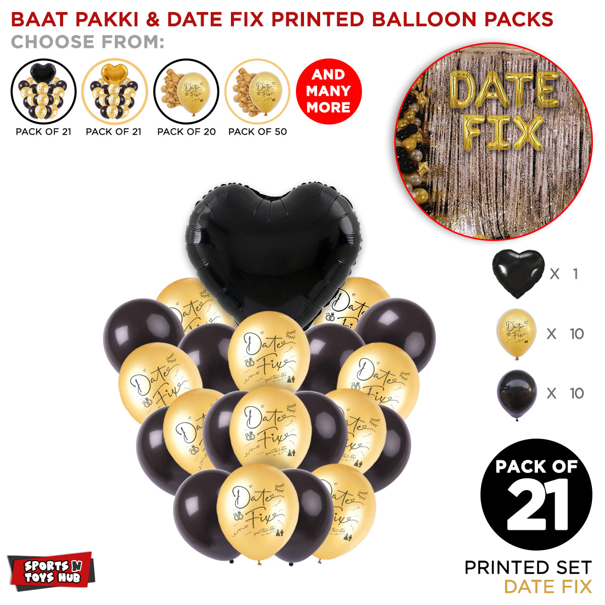 Date Fix Printed Balloons Bouquet Collection