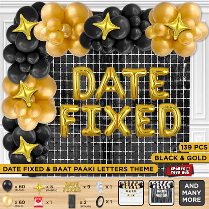 Date Fixed Foil Letter Theme - Gold