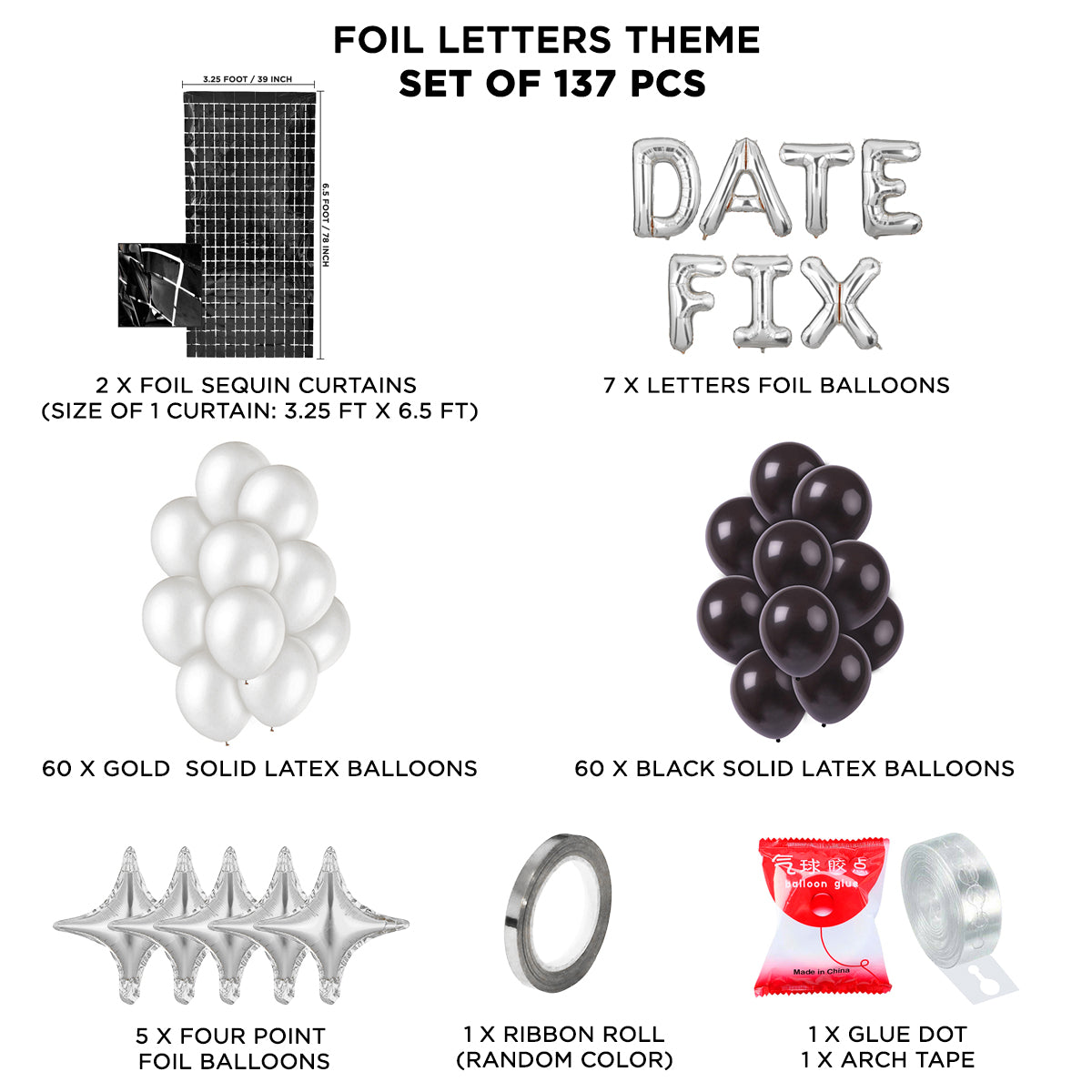 Date Fix Foil Letter Theme - Silver