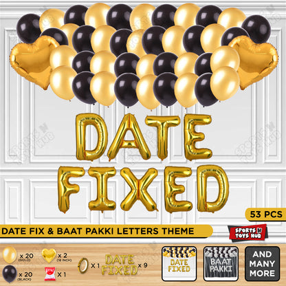 Date Fixed Foil Letter Theme - Gold
