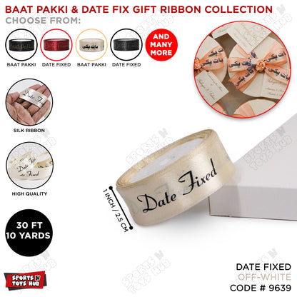 Date Fixed Printed Ribbons - 1 Inch x 10 Yards