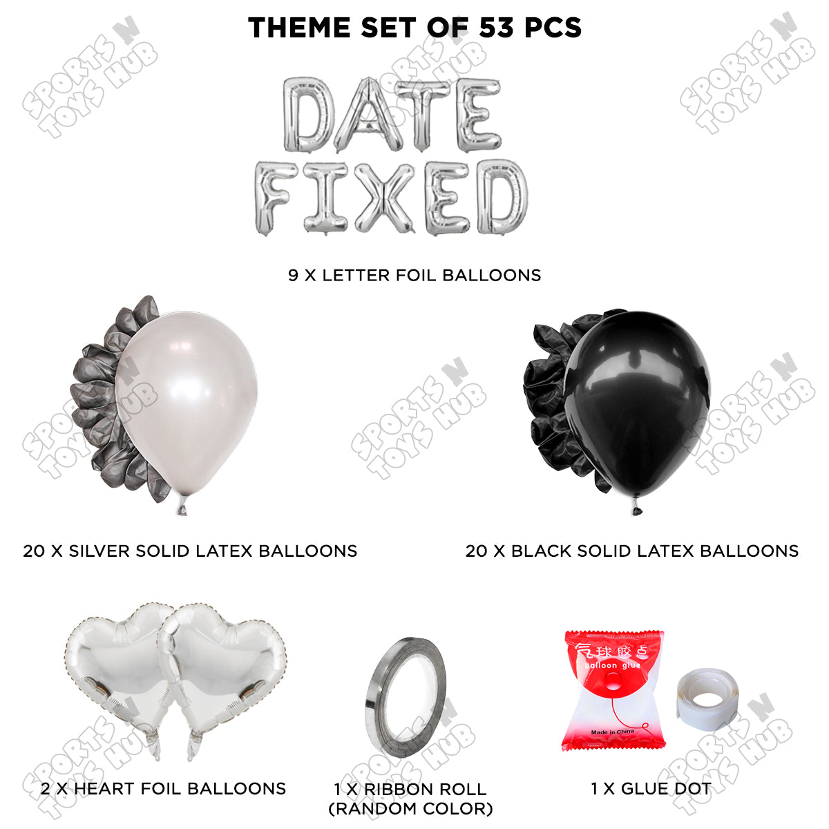 Date Fixed Foil Letter Theme - Silver