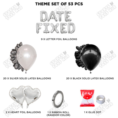Date Fixed Foil Letter Theme - Silver