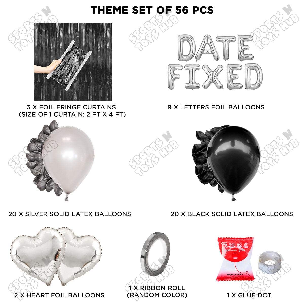 Date Fixed Foil Letter Theme - Silver