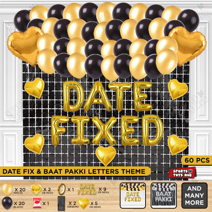 Date Fixed Foil Letter Theme - Gold