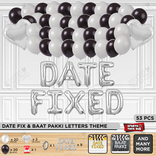 Date Fixed Foil Letter Theme - Silver
