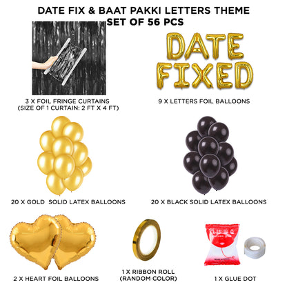 Date Fixed Foil Letter Theme - Gold
