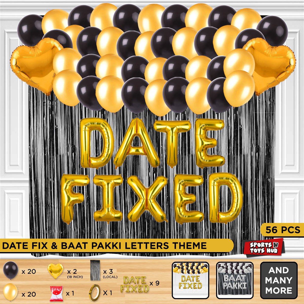 Date Fixed Foil Letter Theme - Gold