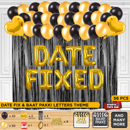 Date Fixed Foil Letter Theme - Gold