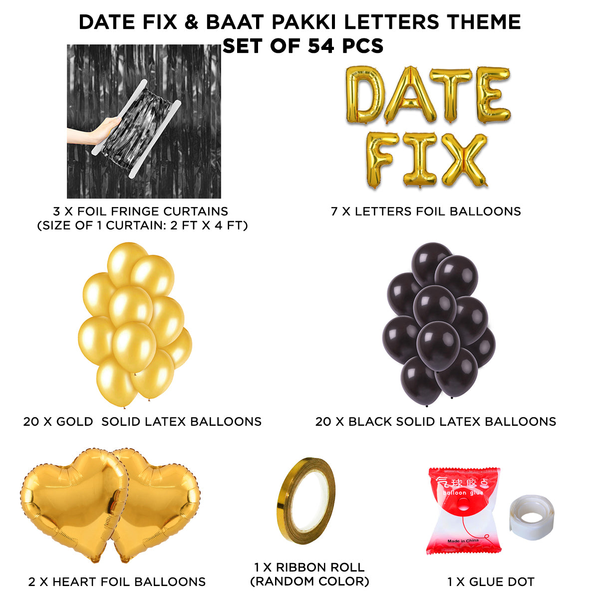 Date Fix Foil Letter Theme - Gold