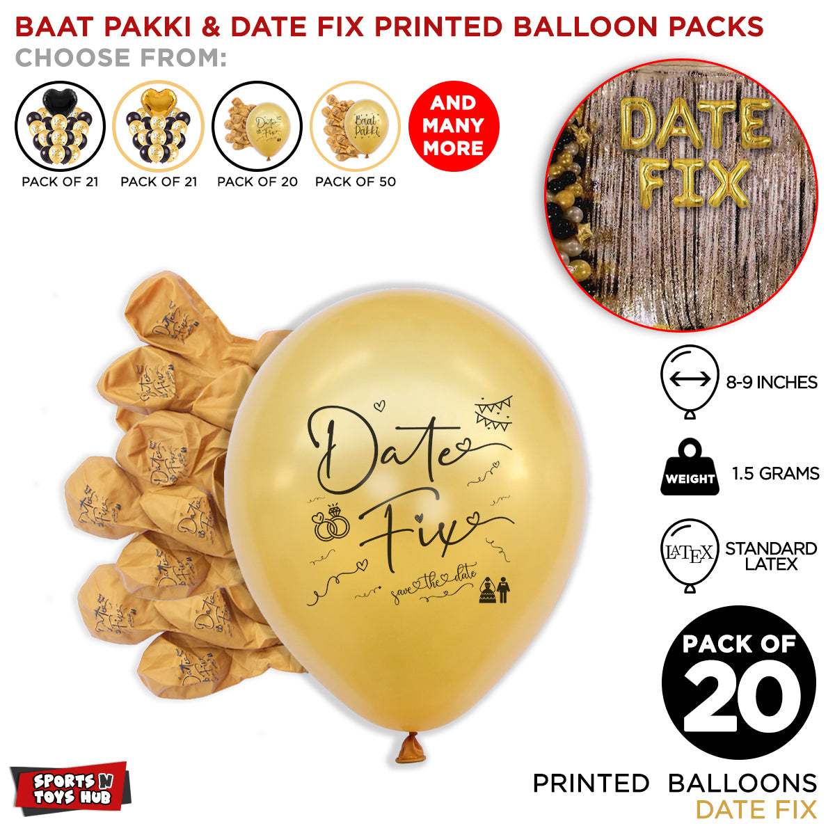 Date Fix Printed Balloons Collection