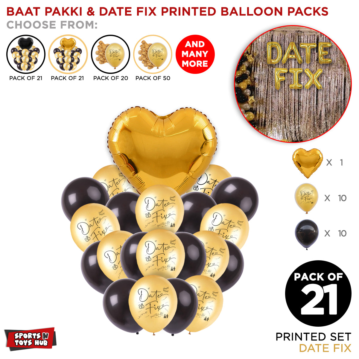 Date Fix Printed Balloons Bouquet Collection