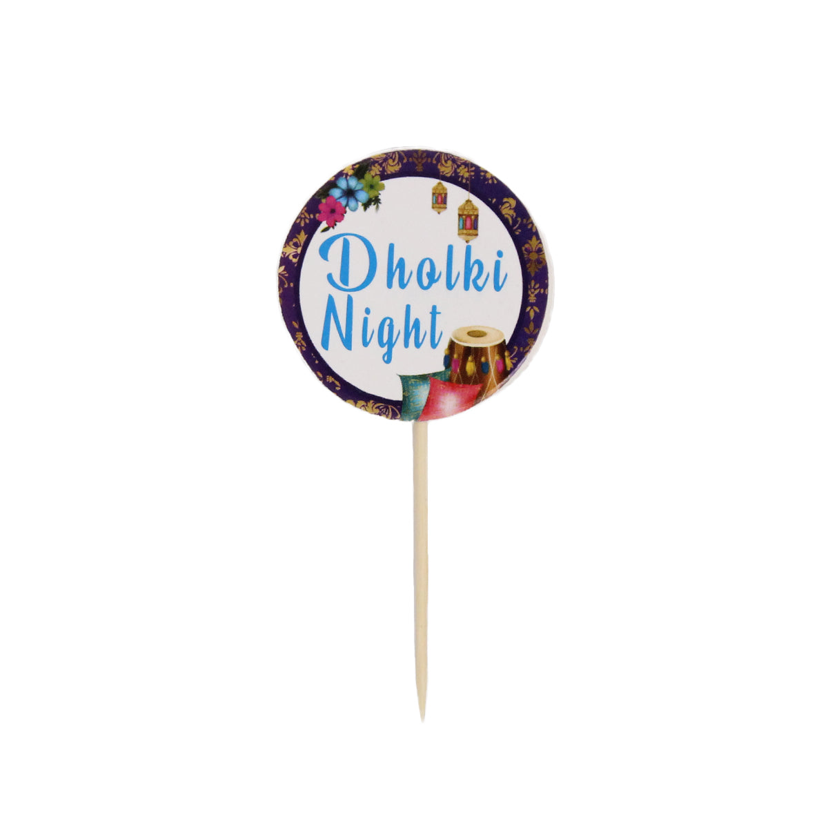 Dholki Night Sweet & Cup Cake Toppers - Pack Of 12