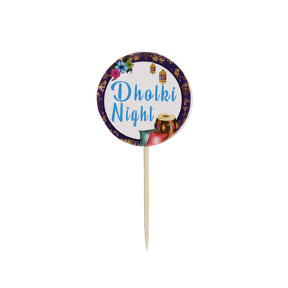 Dholki Night Sweet & Cup Cake Toppers - Pack Of 12