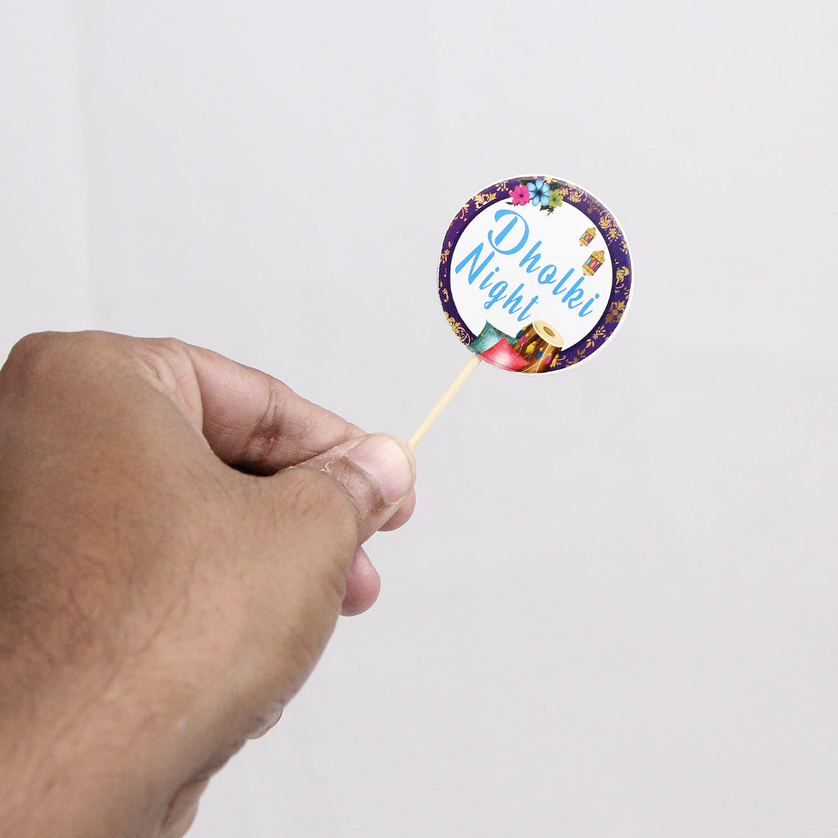 Dholki Night Sweet & Cup Cake Toppers - Pack Of 12
