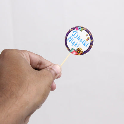 Dholki Night Sweet & Cup Cake Toppers - Pack Of 12