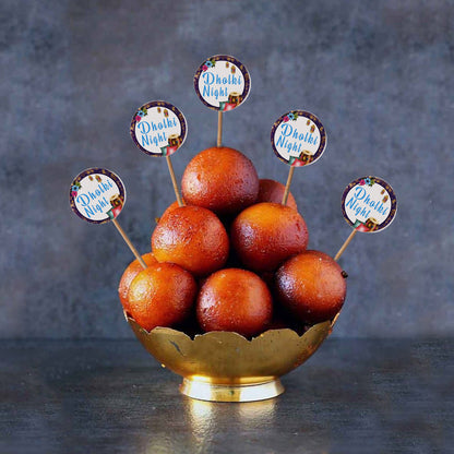 Dholki Night Sweet & Cup Cake Toppers - Pack Of 12