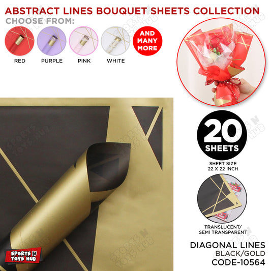 Diagonal Lines Abstract Linear Design Translucent Flower Wrapping Sheets