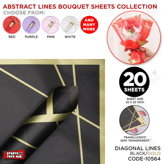Diagonal Lines Abstract Linear Design Translucent Flower Wrapping Sheets