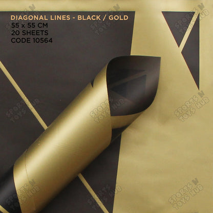 Diagonal Lines Abstract Linear Design Translucent Flower Wrapping Sheets