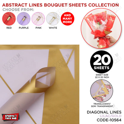 Diagonal Lines Abstract Linear Design Translucent Flower Wrapping Sheets