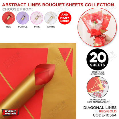 Diagonal Lines Abstract Linear Design Translucent Flower Wrapping Sheets
