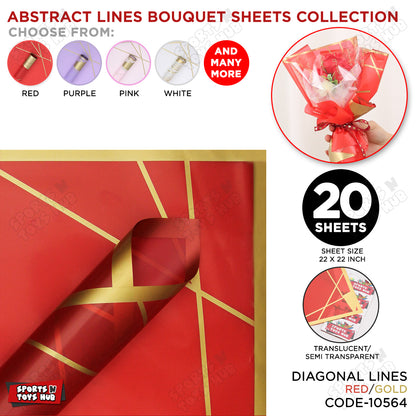 Diagonal Lines Abstract Linear Design Translucent Flower Wrapping Sheets