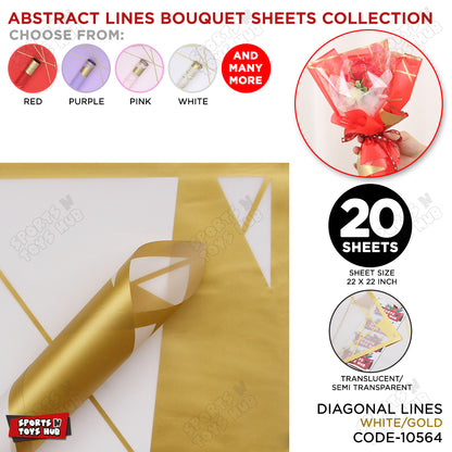 Diagonal Lines Abstract Linear Design Translucent Flower Wrapping Sheets