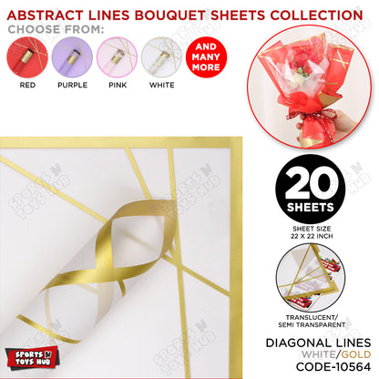 Diagonal Lines Abstract Linear Design Translucent Flower Wrapping Sheets