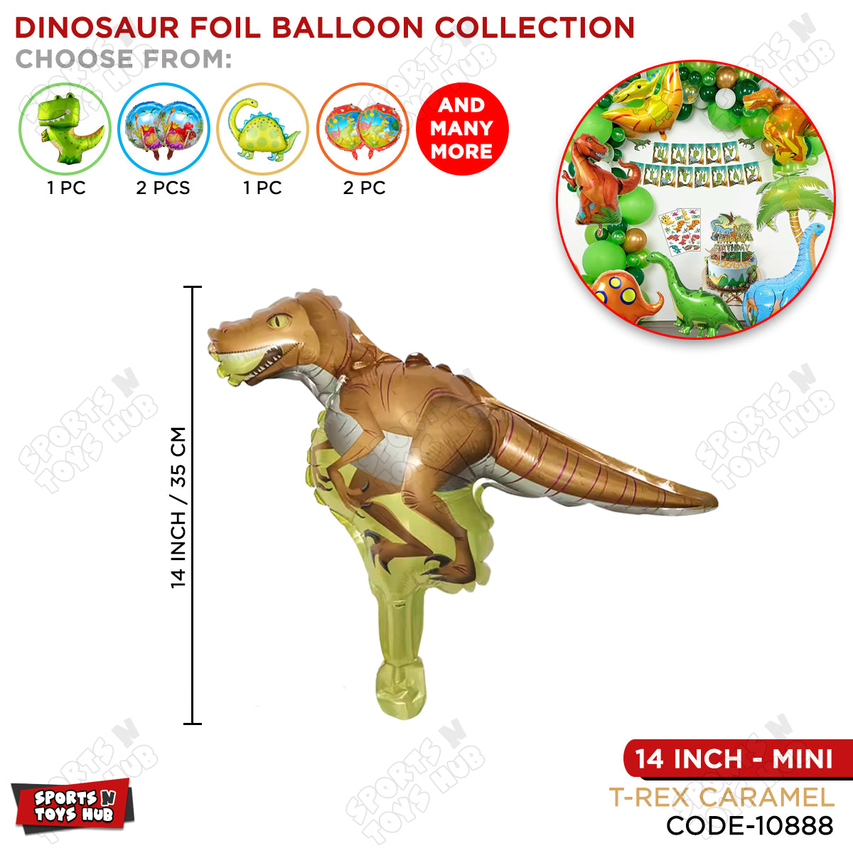 Mini T-Rex Dino Foil Balloon