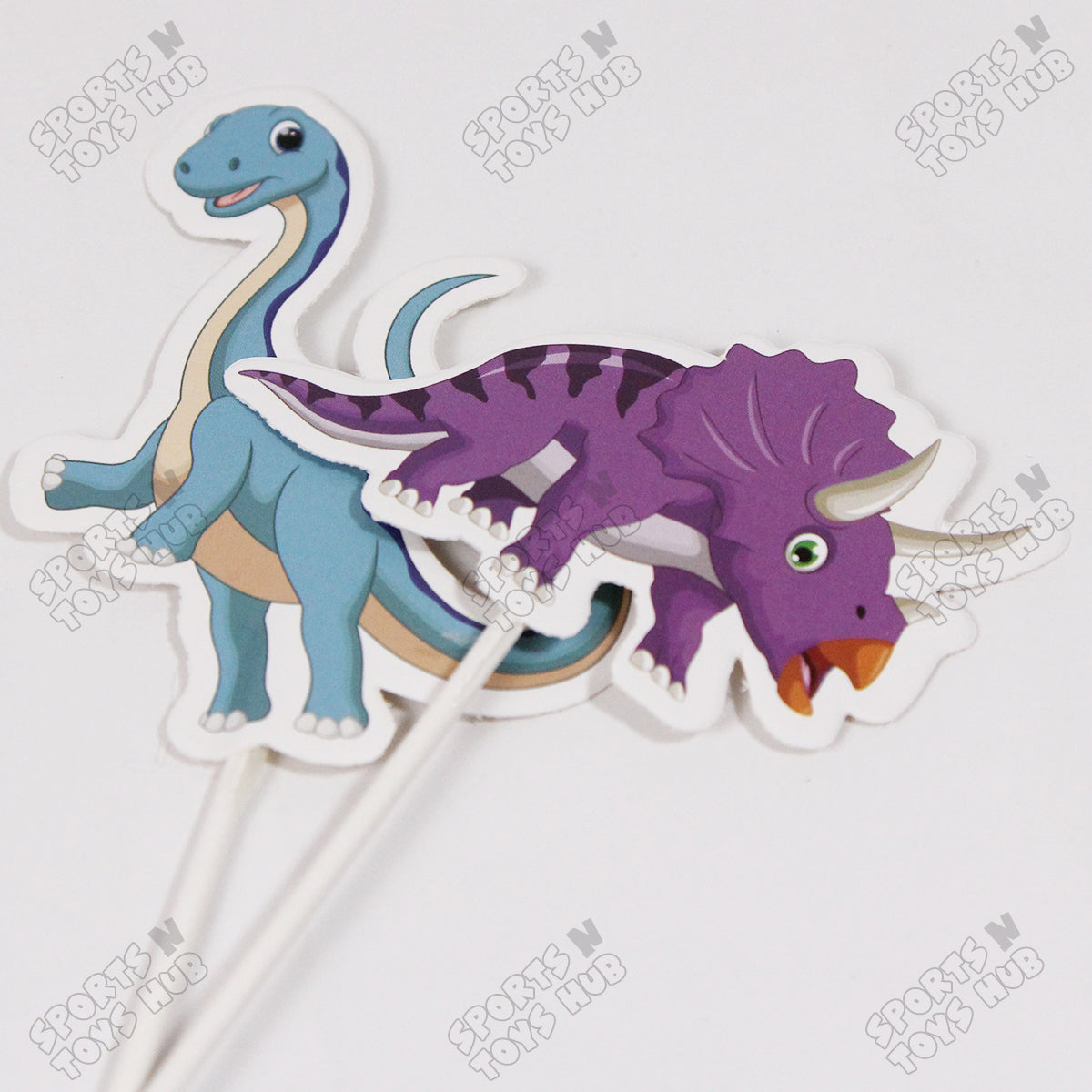 Cartoon Characters HBD Dino Cake Topper - 6 Pcs