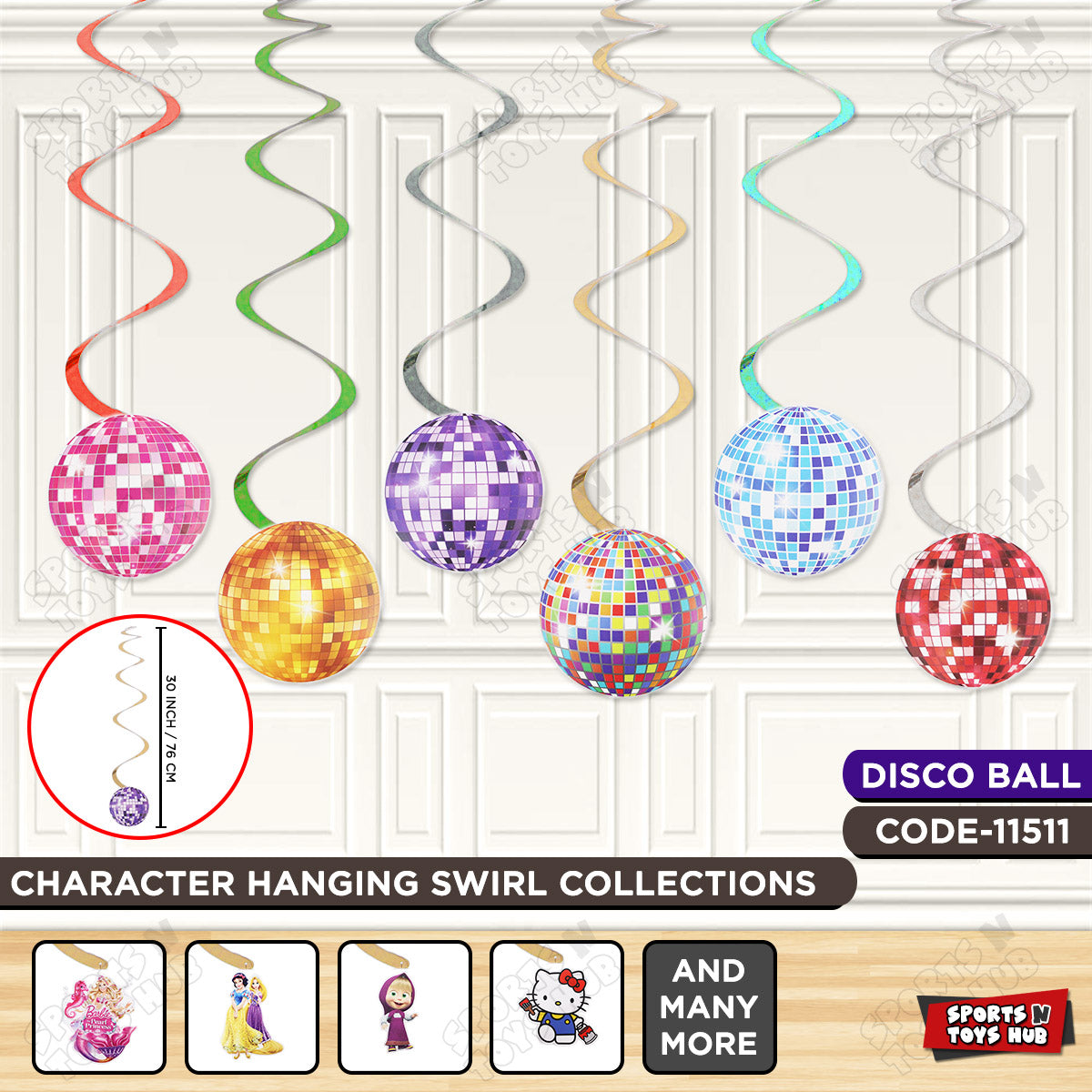 Disco Ball Hanging Swirls