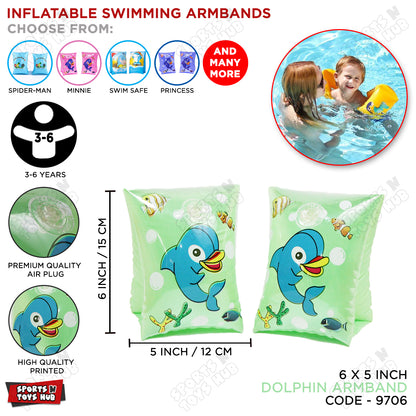 Inflatable Swimming Arm Bands Sea Creature Graphic Print - 3 to 6 Years