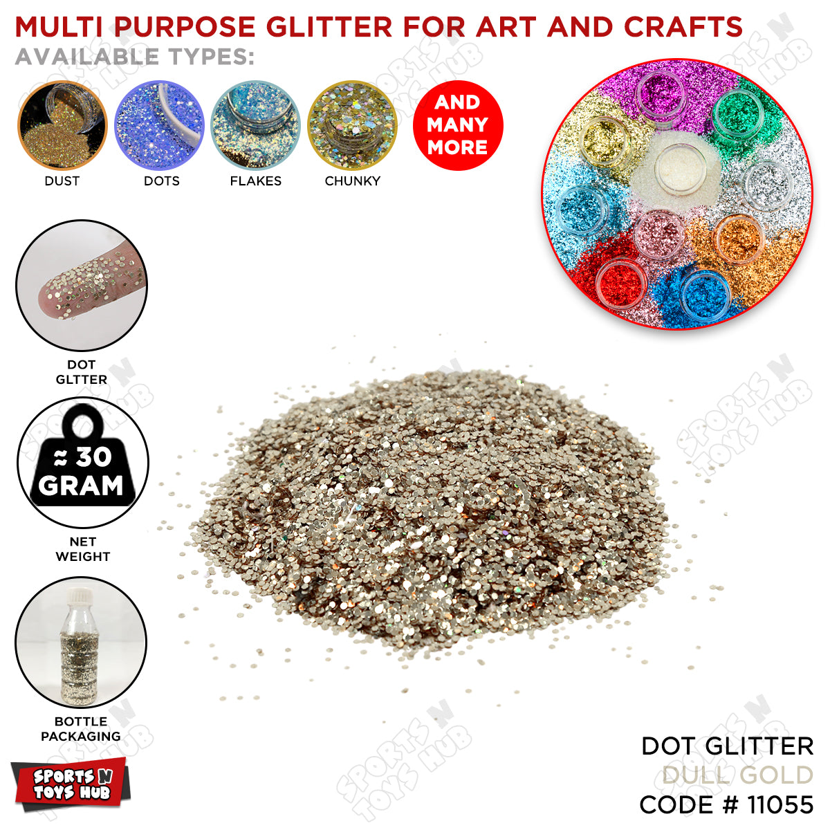 Dot Glitter Bottle – Chunky Glitter for Crafts, Resin, Slime & Decor