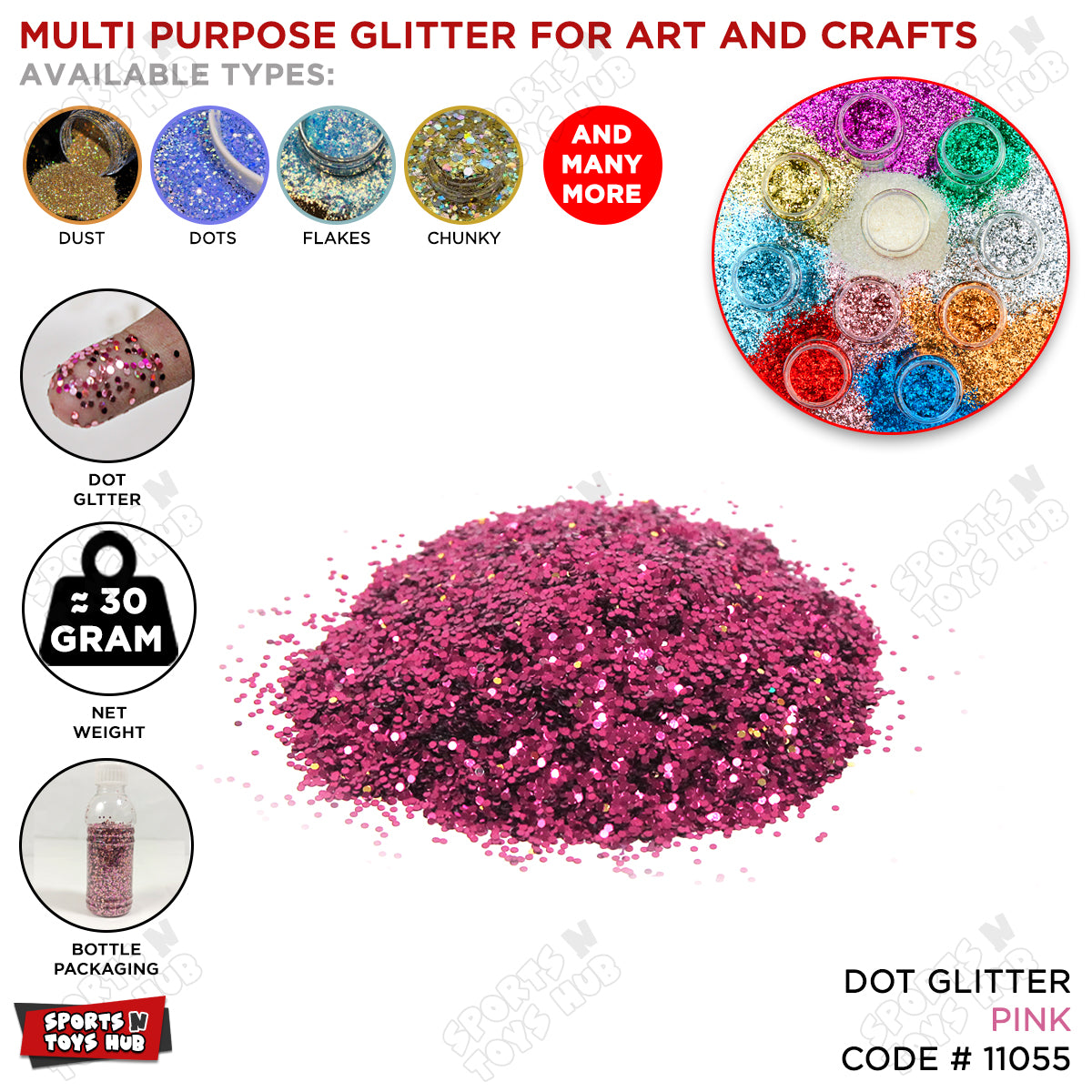 Dot Glitter Bottle – Chunky Glitter for Crafts, Resin, Slime & Decor