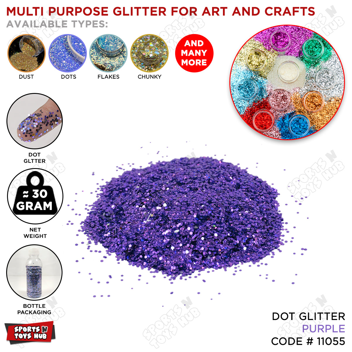 Dot Glitter Bottle – Chunky Glitter for Crafts, Resin, Slime & Decor