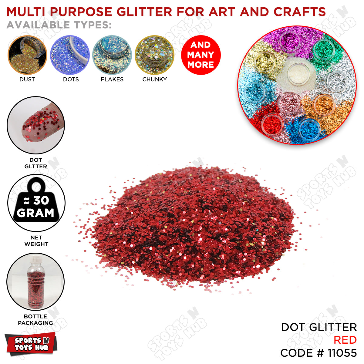 Dot Glitter Bottle – Chunky Glitter for Crafts, Resin, Slime & Decor