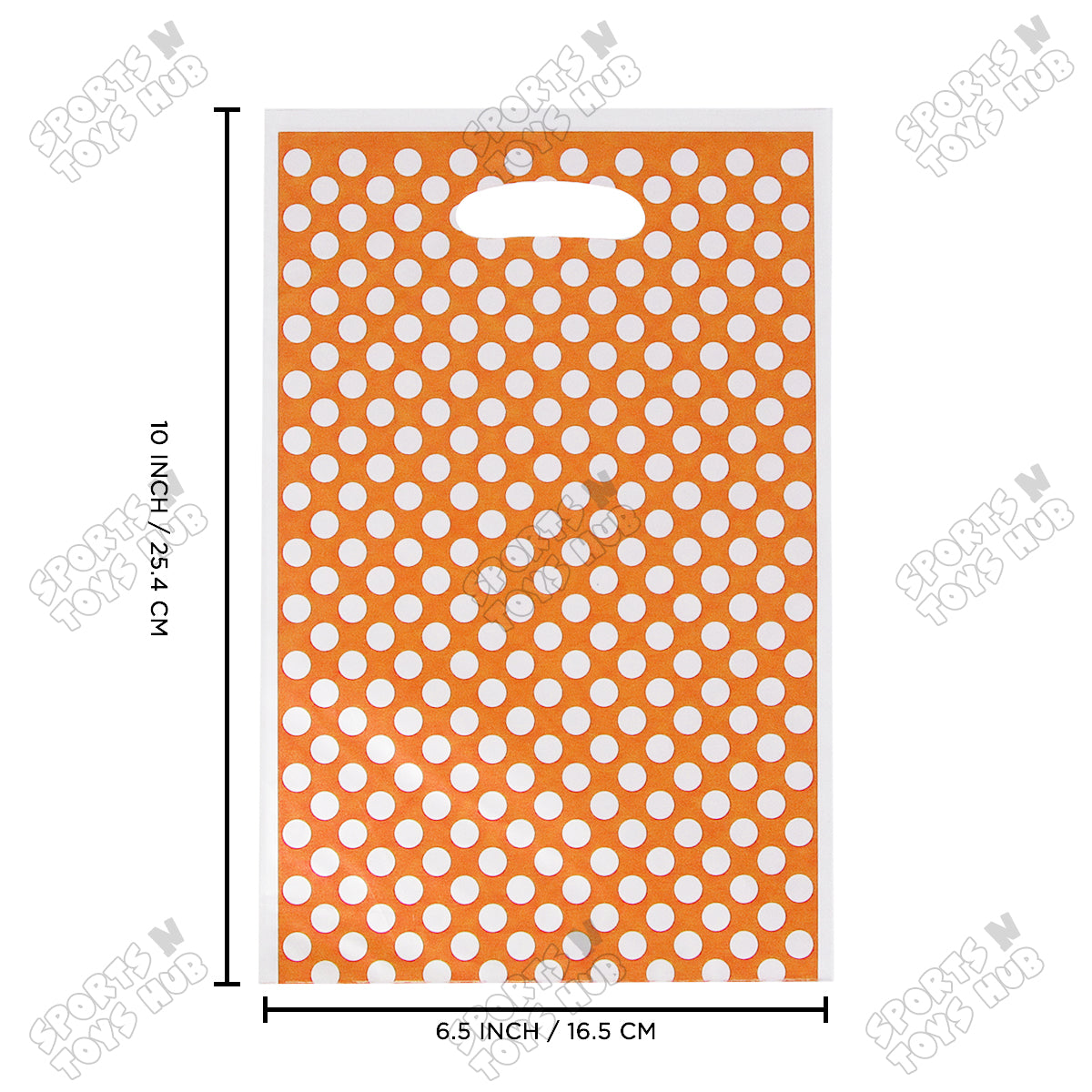 Polka Dot Goodies Gift Bags - 10 Pcs - Orange
