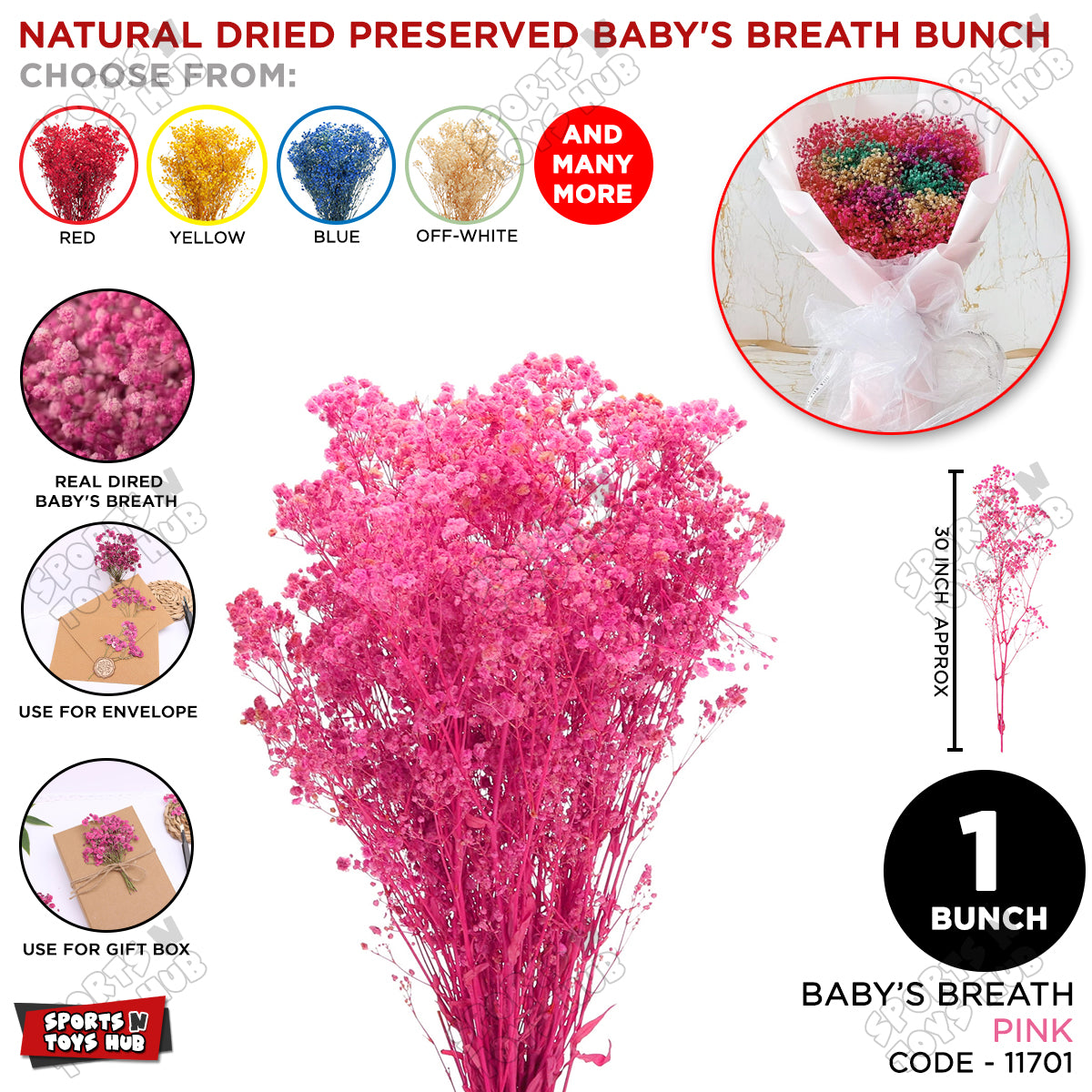 Real Dried Baby Breath Natural Flower Bunch