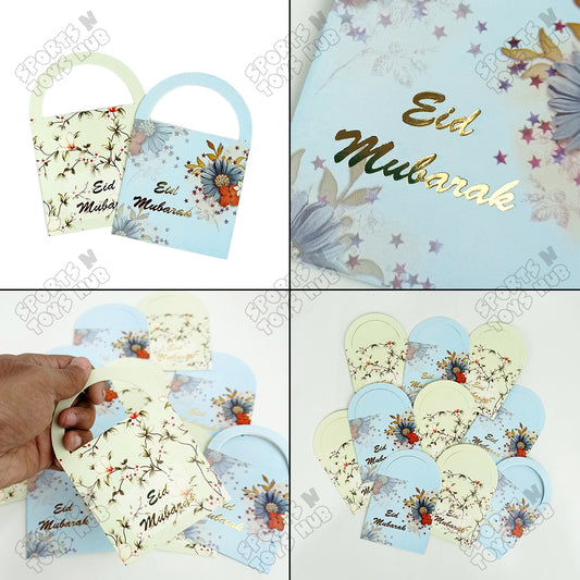 Mini Printed Eid Mubarak Kids Money Envelope Assorted Design Prints - Pack of 10