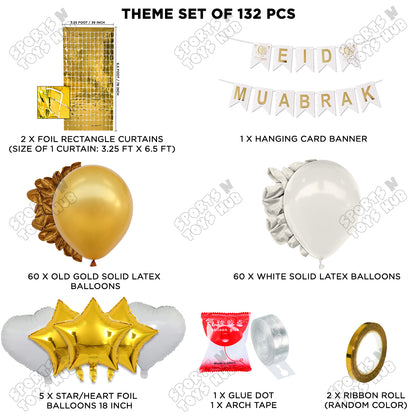 Eid Mubarak Card Banner Theme Collection - Gold & White
