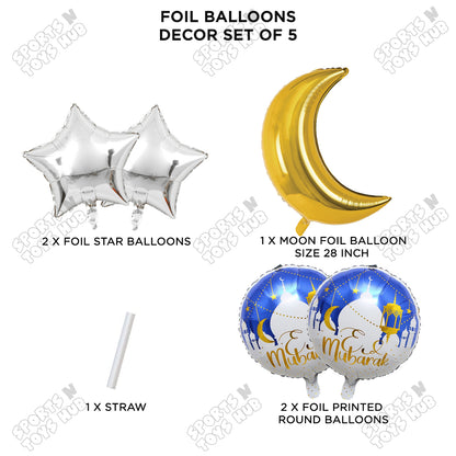 Eid Mubarak Foil Balloon Set