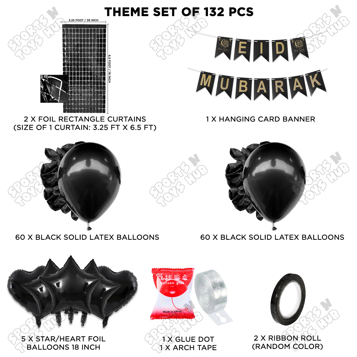 Eid Mubarak Card Banner Theme Collection - Black