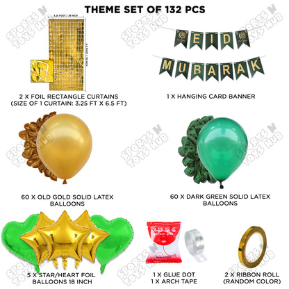 Eid Mubarak Card Banner Theme Collection - Gold & Green