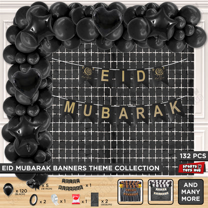 Eid Mubarak Card Banner Theme Collection - Black