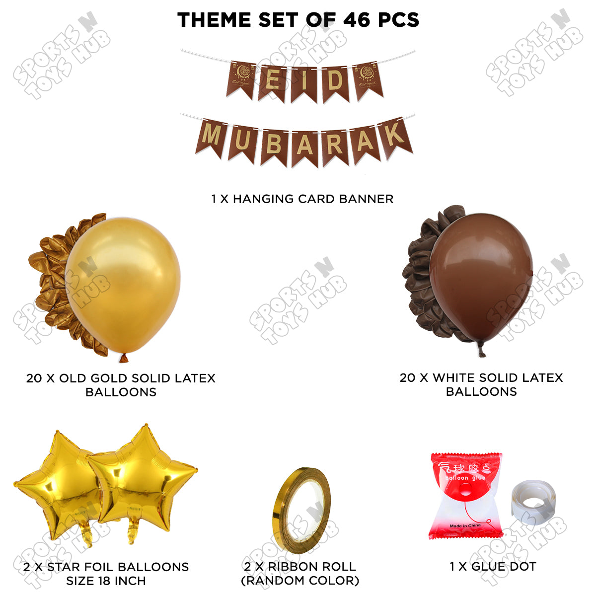Eid Mubarak Card Banner Theme Collection - Gold & Brown