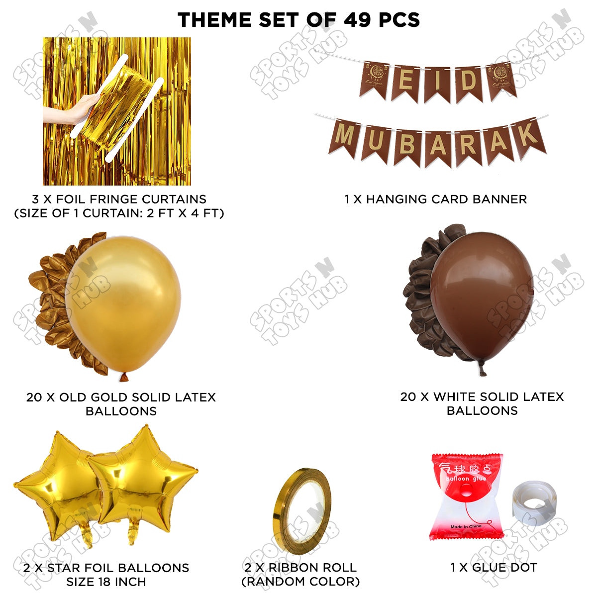 Eid Mubarak Card Banner Theme Collection - Gold & Brown
